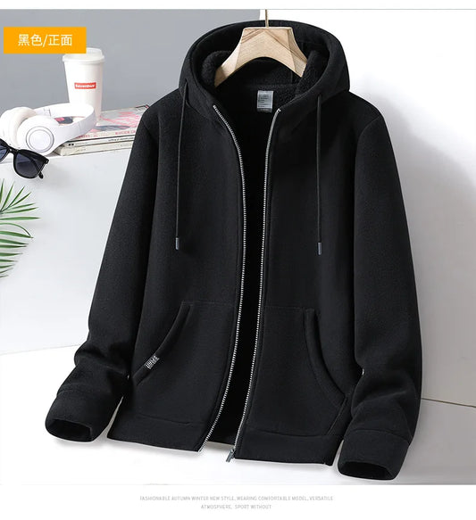 OEM ODM New Product Fashion Autumn Winter Fleece Thick Outdoor Windbreaker Coat Hoodie Jacket for Men