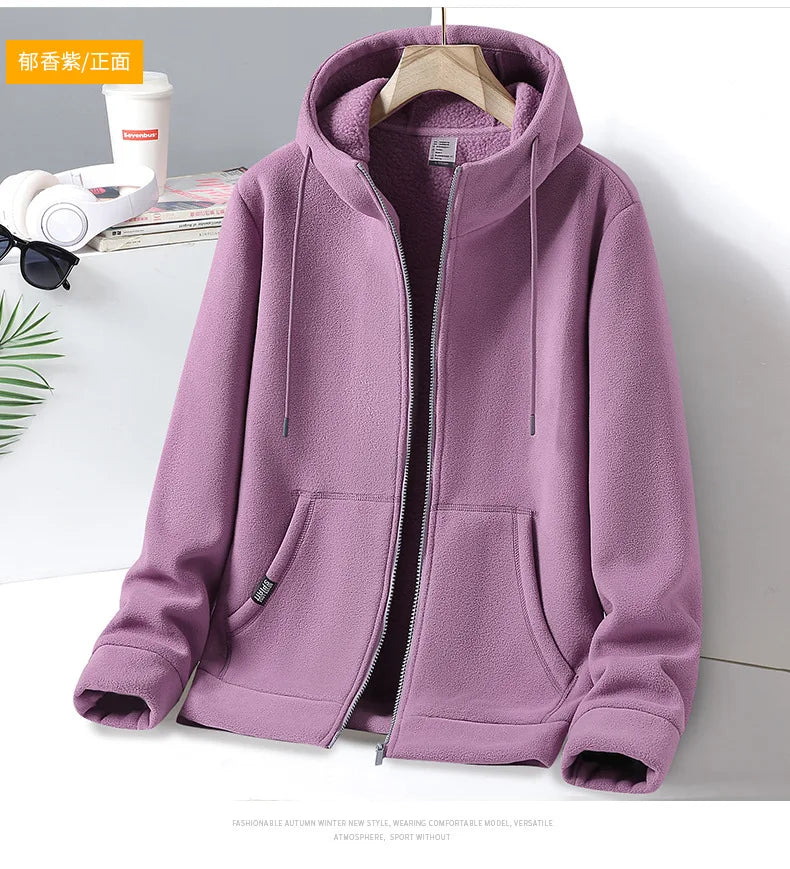 OEM ODM New Product Fashion Autumn Winter Fleece Thick Outdoor Windbreaker Coat Hoodie Jacket for Men