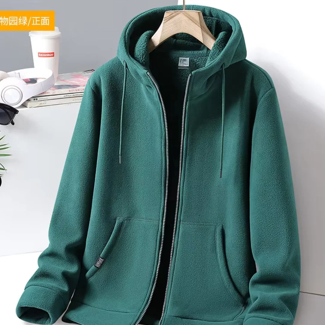 OEM ODM New Product Fashion Autumn Winter Fleece Thick Outdoor Windbreaker Coat Hoodie Jacket for Men