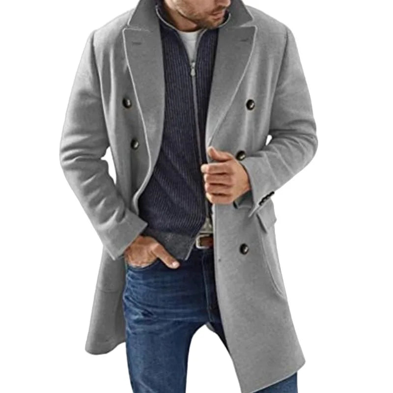 OEM Good Quality Popular Fashion Winter Men s Clothing Slim Fit Long Jacket Woolen Trench Coat