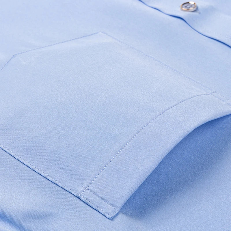 Men's Formal Long Sleeve Diamond Button Color Block Shirts with Left Chest Pocket - Wrinkle Free Stretch Silky Comfort Easy Care