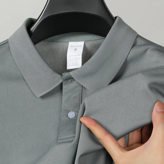 Men's Short Sleeve Polo Shirt Summe Button Classic Fit Casual T-Shirts Oversize Pullover Shirts Man Solid Color Lightweight Tops