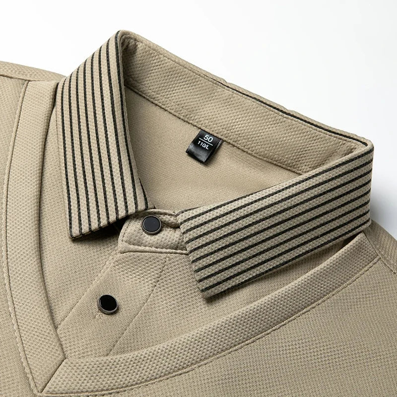 Autumn and Winter Long Sleeved T-shirt Men's Fashion Fake Two-piece Base Shirt Loose Casual Collar Top Solid Color Warm Top