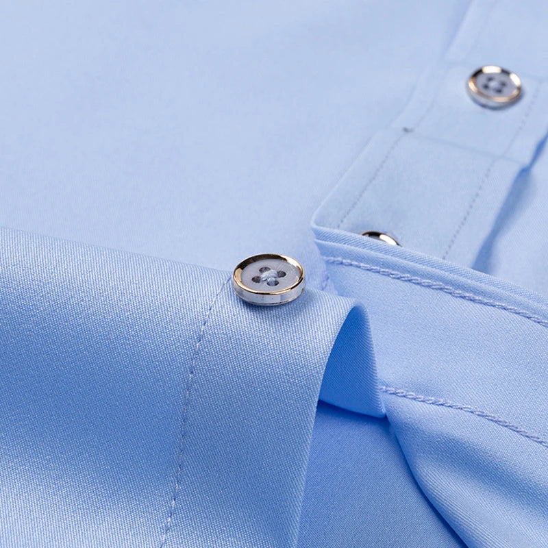 Men's Formal Long Sleeve Diamond Button Color Block Shirts with Left Chest Pocket - Wrinkle Free Stretch Silky Comfort Easy Care